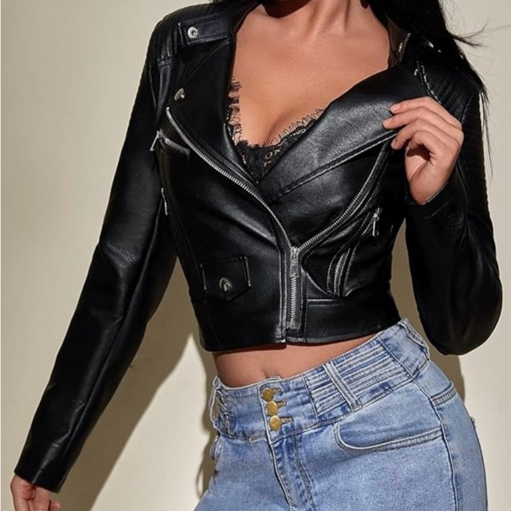 Black Leather Biker Jacket